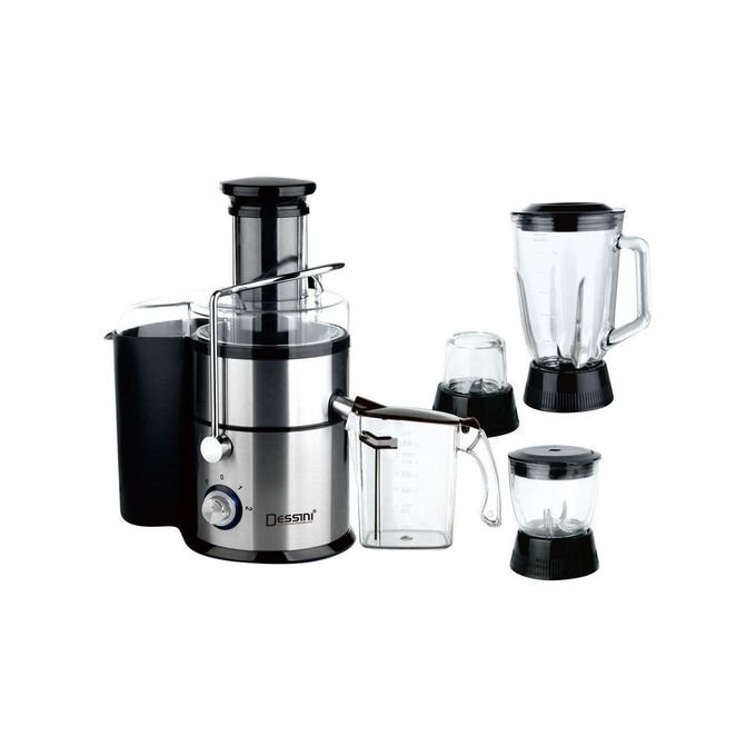 Electric 4-In-1 Juicer With Blender Grinder Chopper- Black