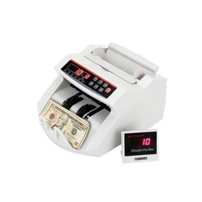 Money Cash Counting Bill Counter Bank Counterfeit Detector UV & Mg Machine-Black/white - Image 2