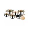 12Pcs Multi-purpose Stainless Steel Saucepans Dishes -Silver