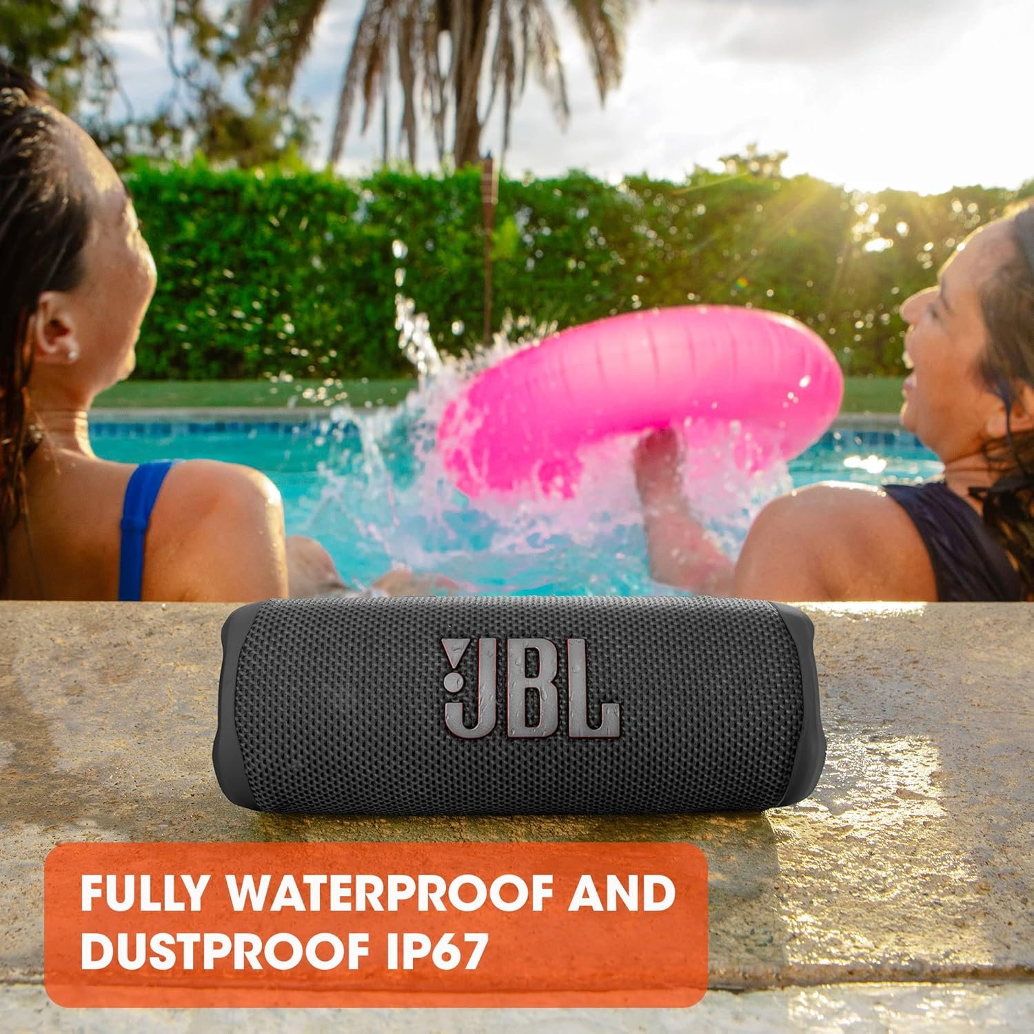 JBL Flip 6 Portable Waterproof Speaker - Grey - Image 4